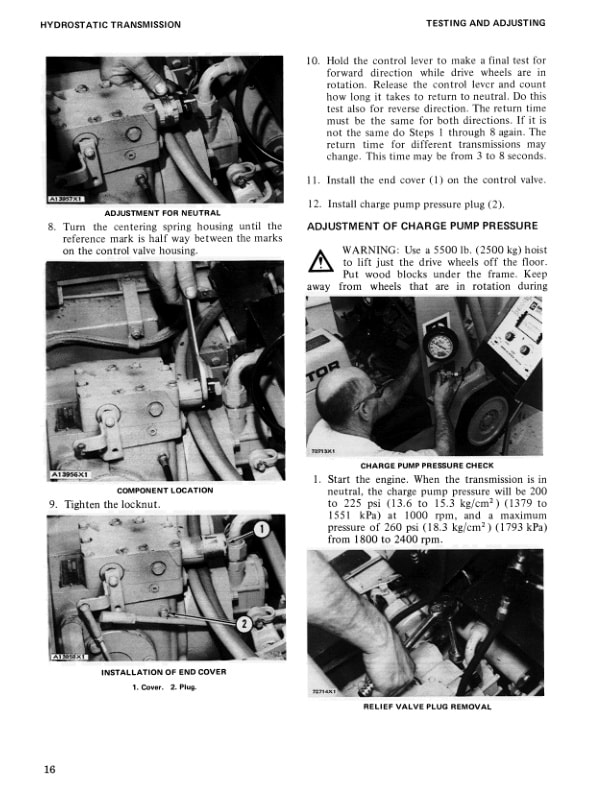 Caterpillar Hydrostatic Transmission Temporary Service Infomation SENB8055-02-4
