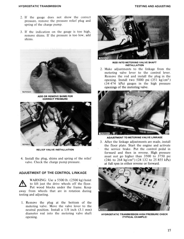 Caterpillar Hydrostatic Transmission Temporary Service Infomation SENB8055-02-5