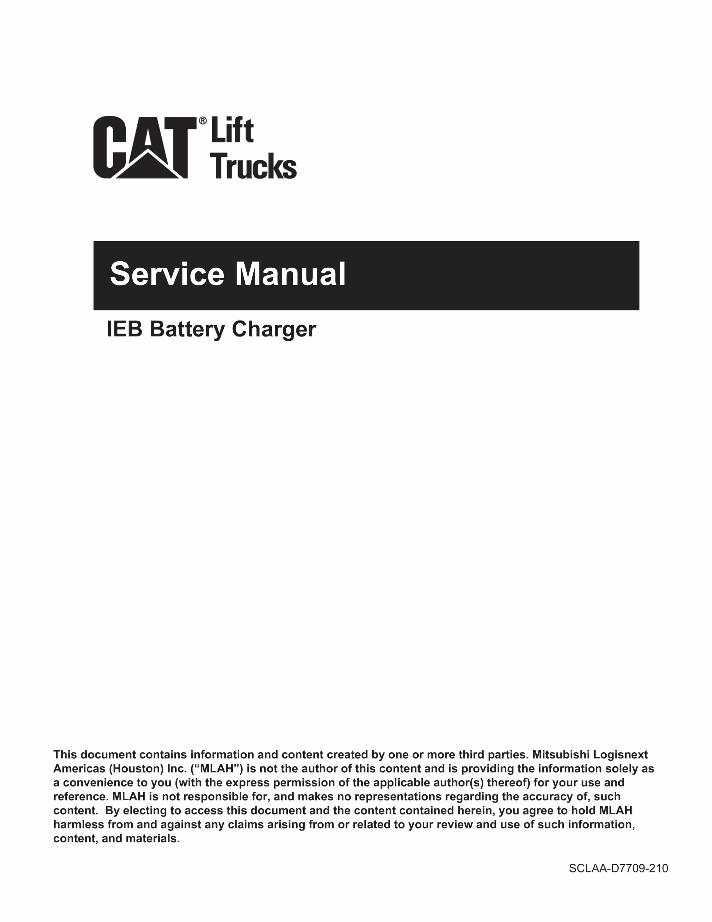 Caterpillar IEB Battery Charger Service Manual SCLAA-D7709-210 1 Caterpillar IEB Battery Charger Service Manual SCLAA-D7709-210