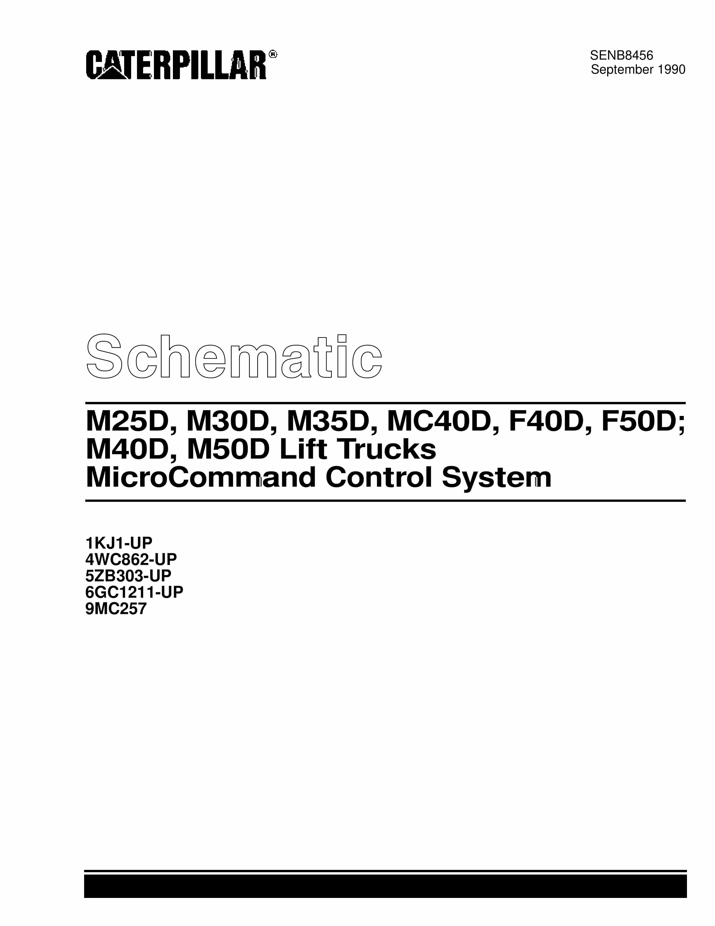 Caterpillar M25D to M50D Lift Trucks MicroCommand Control System Schematic SENB8456 1 Caterpillar M25D to M50D Lift Trucks MicroCommand Control System Schematic SENB8456