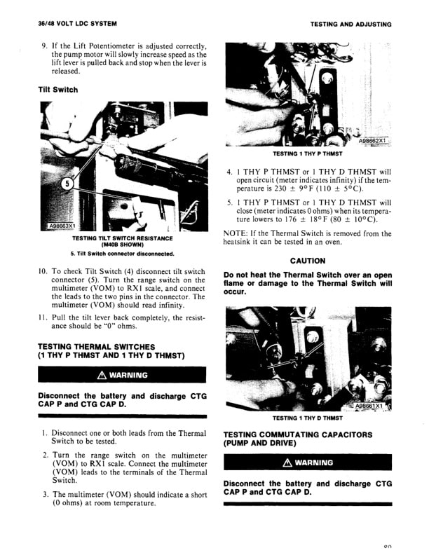 Caterpillar M30B to M100B 36-48 Volt Systems Operation Testing and Adjusting SENB8161-02-3