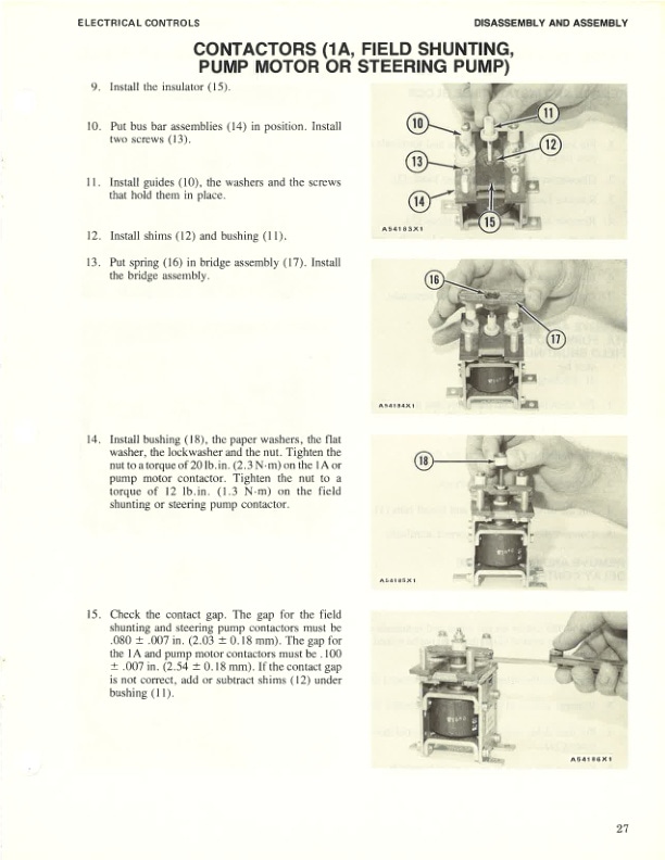 Caterpillar M60 to M100 36-48 Volt Electrical Controls Disassembly and Assembly SENB8061 3 Caterpillar M60 to M100 36-48 Volt Electrical Controls Disassembly and Assembly SENB8061-3