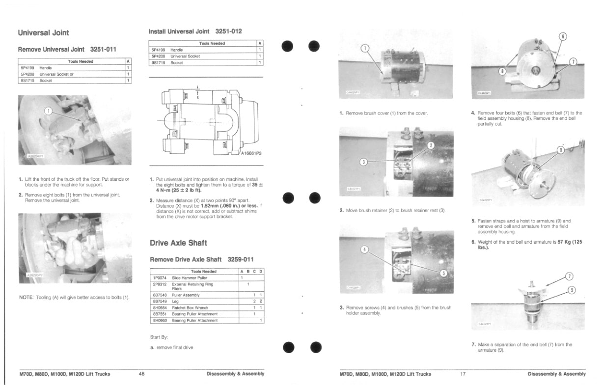 Caterpillar M70D to M120D Lift Trucks Disassembly and Assembly SENB8469 2 Caterpillar M70D to M120D Lift Trucks Disassembly and Assembly SENB8469-2