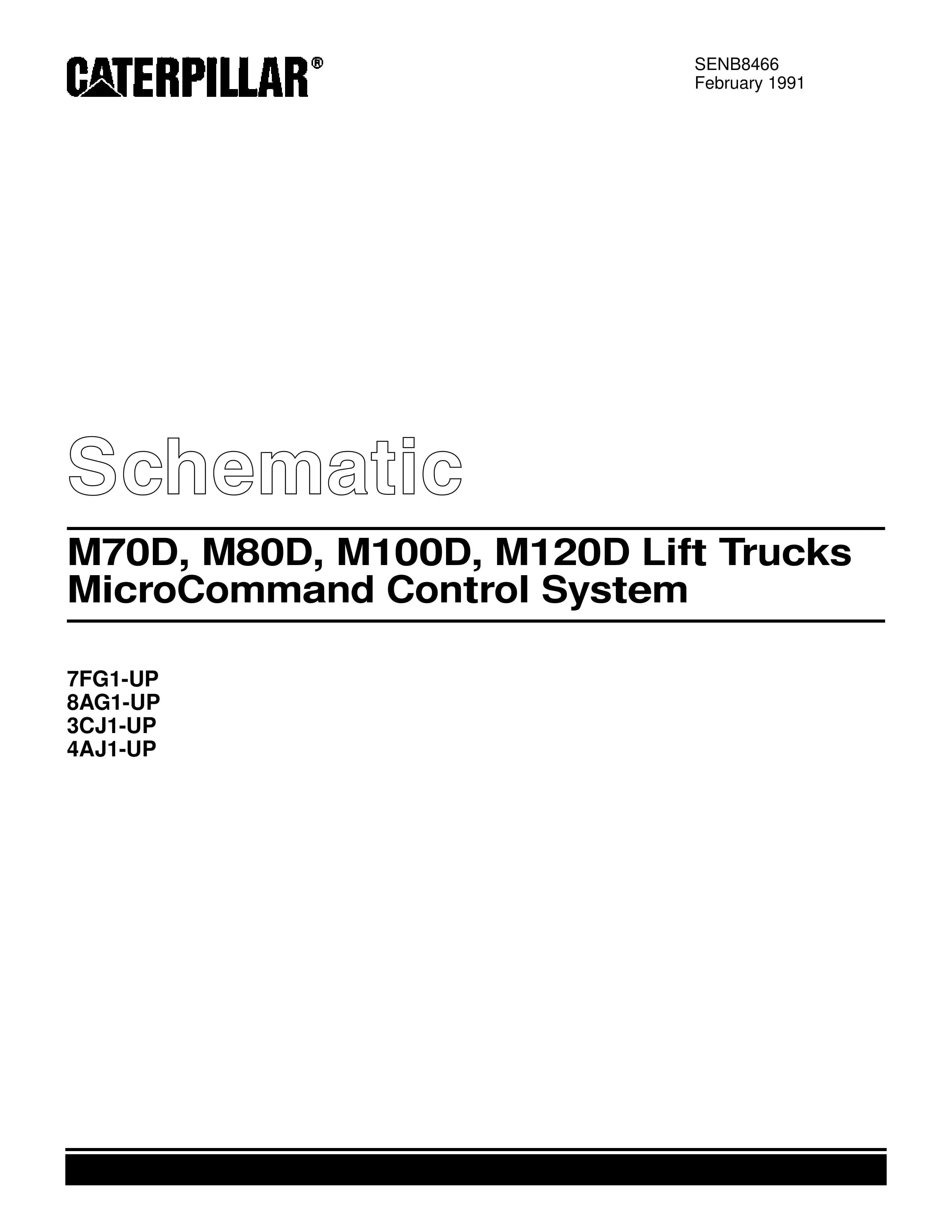 Caterpillar M70D to M120D Lift Trucks MicroCommand Control System Schematic SENB8466 1 Caterpillar M70D to M120D Lift Trucks MicroCommand Control System Schematic SENB8466