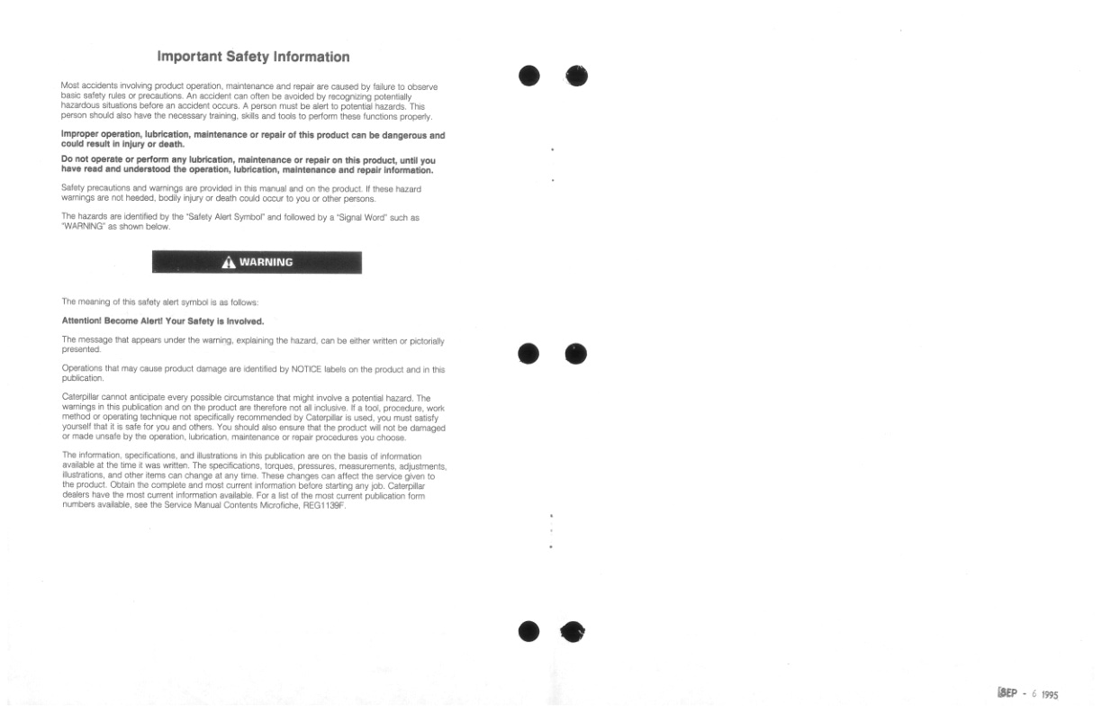 Caterpillar M70D to M120D Lift Trucks Power Train Specifications Systems Operation Testing and Adjusting SENB8467 4 Caterpillar M70D to M120D Lift Trucks Power Train Specifications Systems Operation Testing and Adjusting SENB8467-4