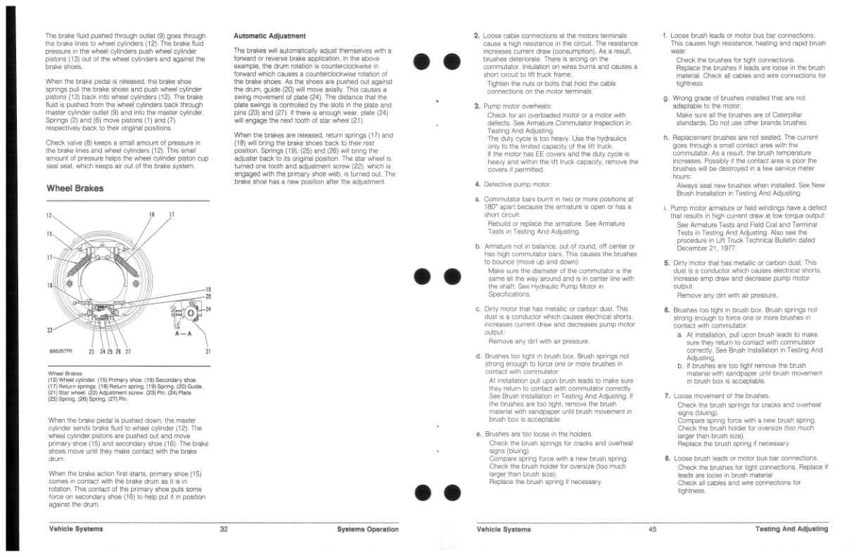 Caterpillar M70D to M120D Lift Trucks Vehicle Systems Specifications Systems Operation Testing and Adjusting SENB8468-5
