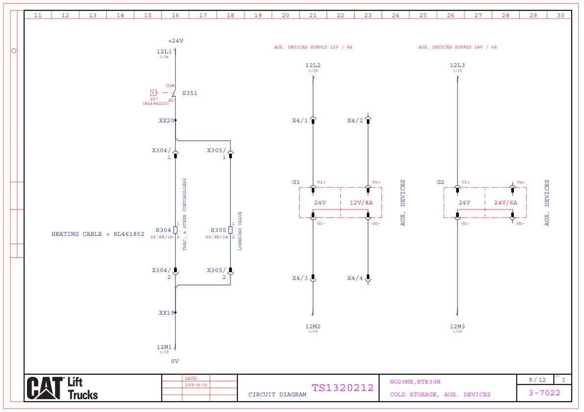 Caterpillar NO20NE, NTR30N Electrical Diagrams TS1320212 3 Caterpillar NO20NE, NTR30N Electrical Diagrams TS1320212 - Image 3