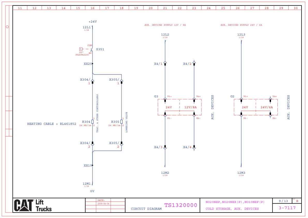 Caterpillar NO20NEP, NO20NEX(P), NO10NEF(P) Electrical Diagrams TS1320000 3 Caterpillar NO20NEP, NO20NEX(P), NO10NEF(P) Electrical Diagrams TS1320000 - Image 3