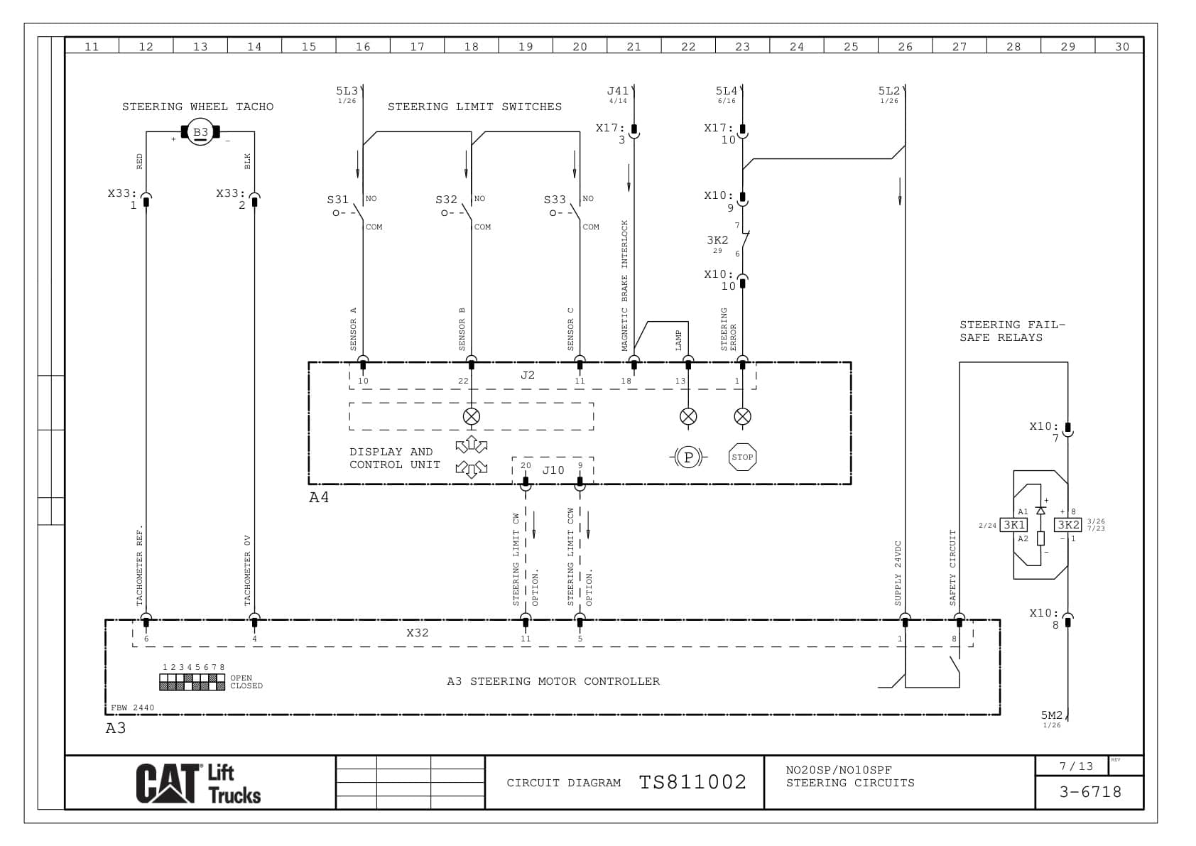 Alternative view of Caterpillar NO20SP, NO10SPF Electrical Diagrams TS811002