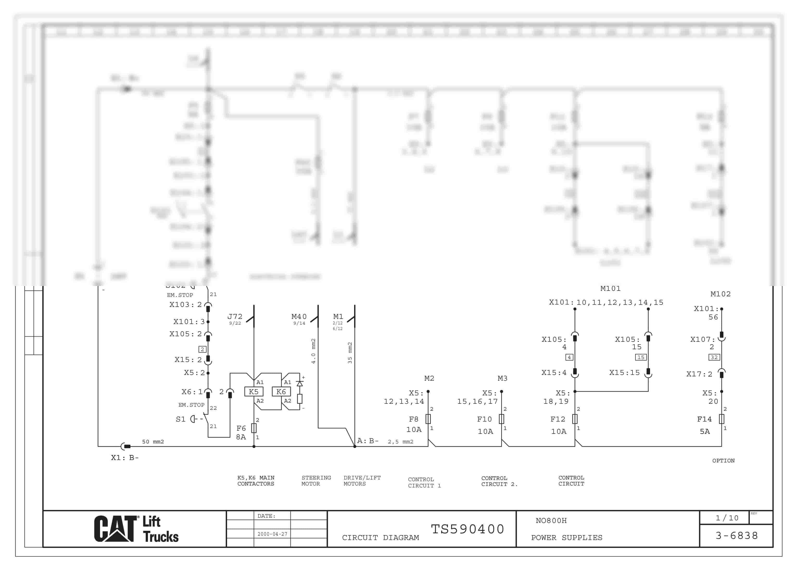 Caterpillar NO800H Electrical Diagrams TS590400