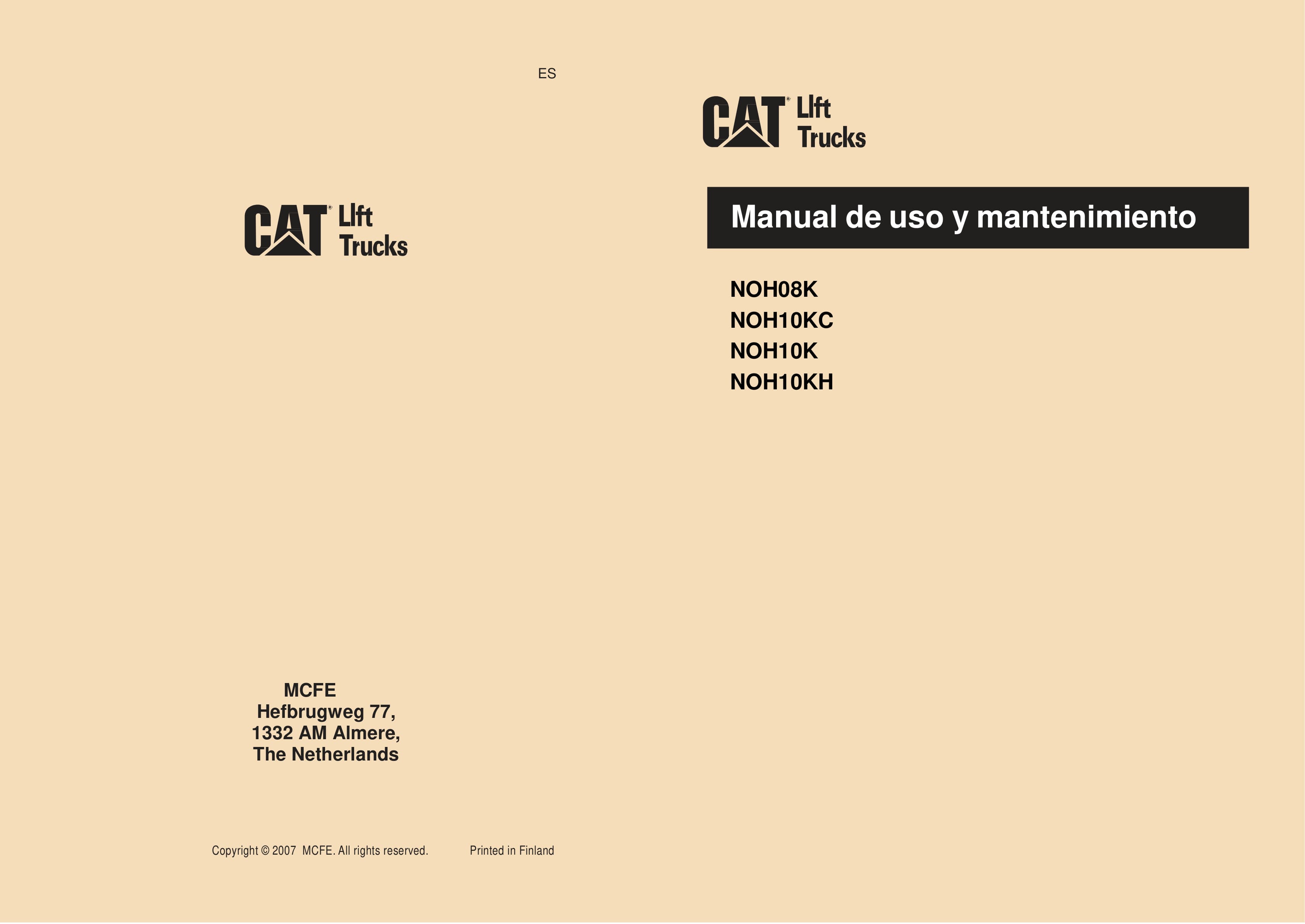 Caterpillar NOH08K, NOH10KC, NOH10K, NOH10KH Operation and Maintenance Manual WHOMM0019 DE