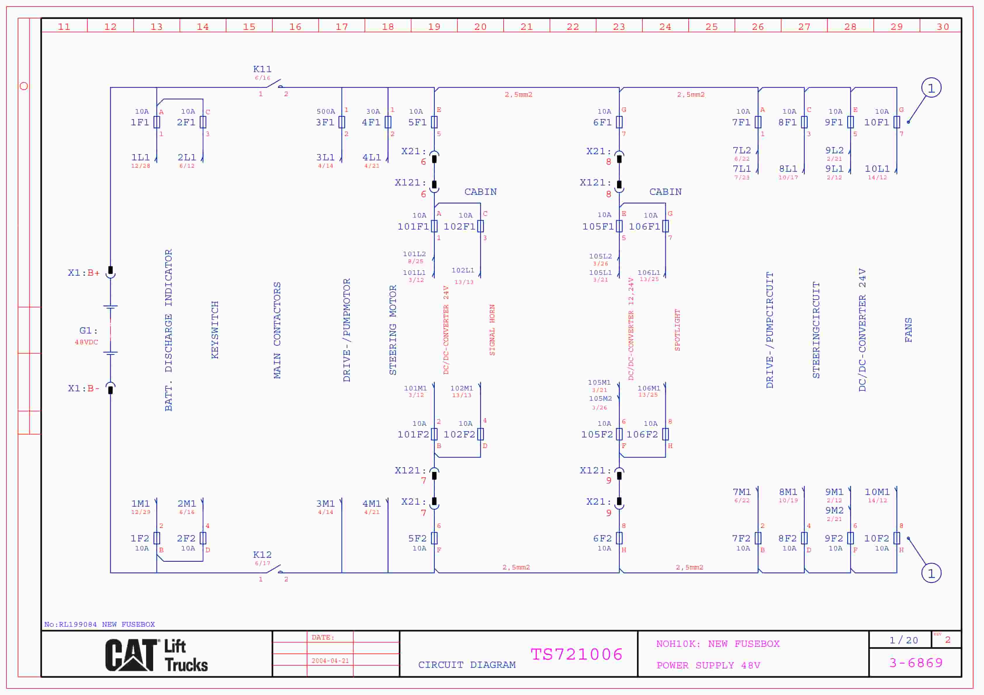 Caterpillar NOH10K New Fusebox Electrical Diagrams TS721006
