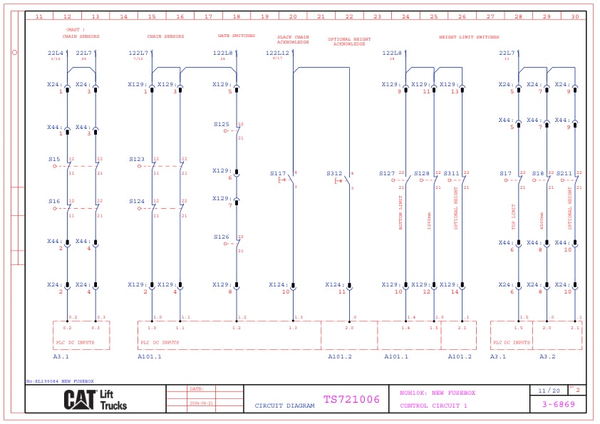Alternative view of Caterpillar NOH10K New Fusebox Electrical Diagrams TS721006