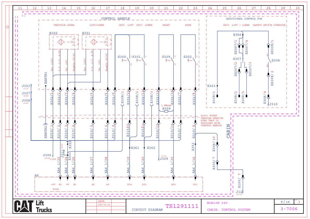 Alternative view of Caterpillar NOH10N 24V Electrical Diagrams TS1291111