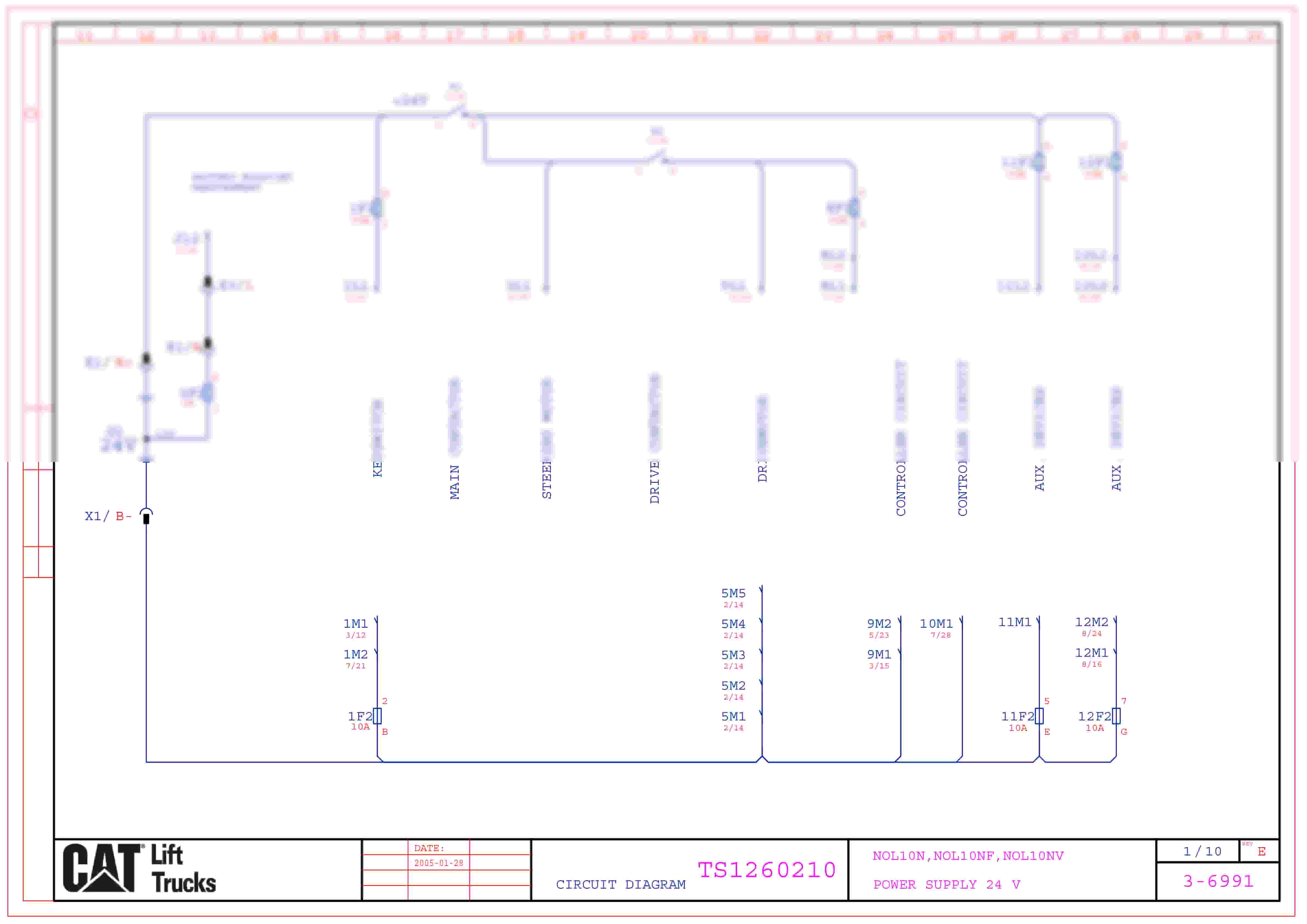 Caterpillar NOL10N, NOL10NF, NOL10NV Electrical Diagrams TS1260210