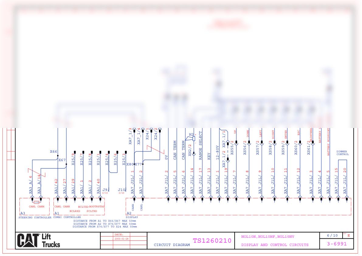 Alternative view of Caterpillar NOL10N, NOL10NF, NOL10NV Electrical Diagrams TS1260210