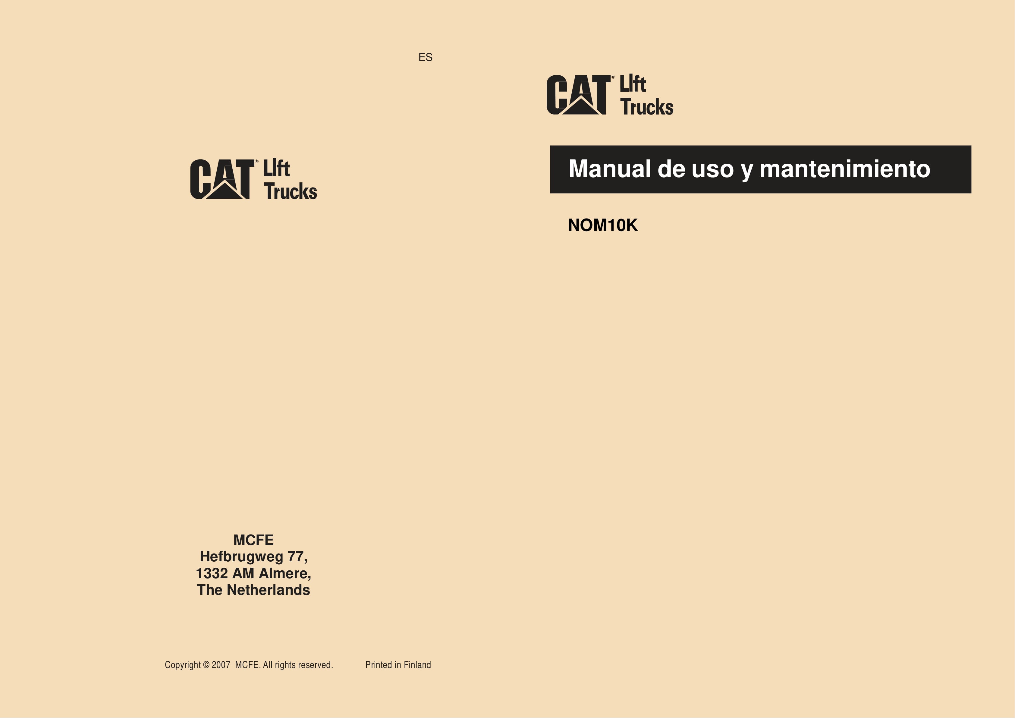 Caterpillar NOM10K Operation and Maintenance Manual WHOMM0025 DE