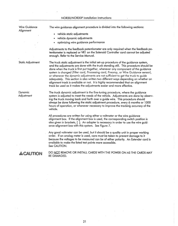 Caterpillar NOR30, NOR30P Orderpickers Installation Instructions Service Manual SENB8532-3