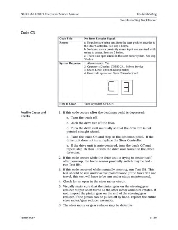 Caterpillar NOR30, NOR30P Orderpickers Service Manual SENB2735-01-5