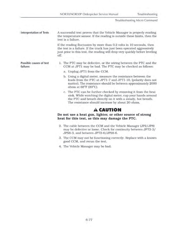 Caterpillar NOR30, NOR30P Orderpickers Service Manual SENB8548-3