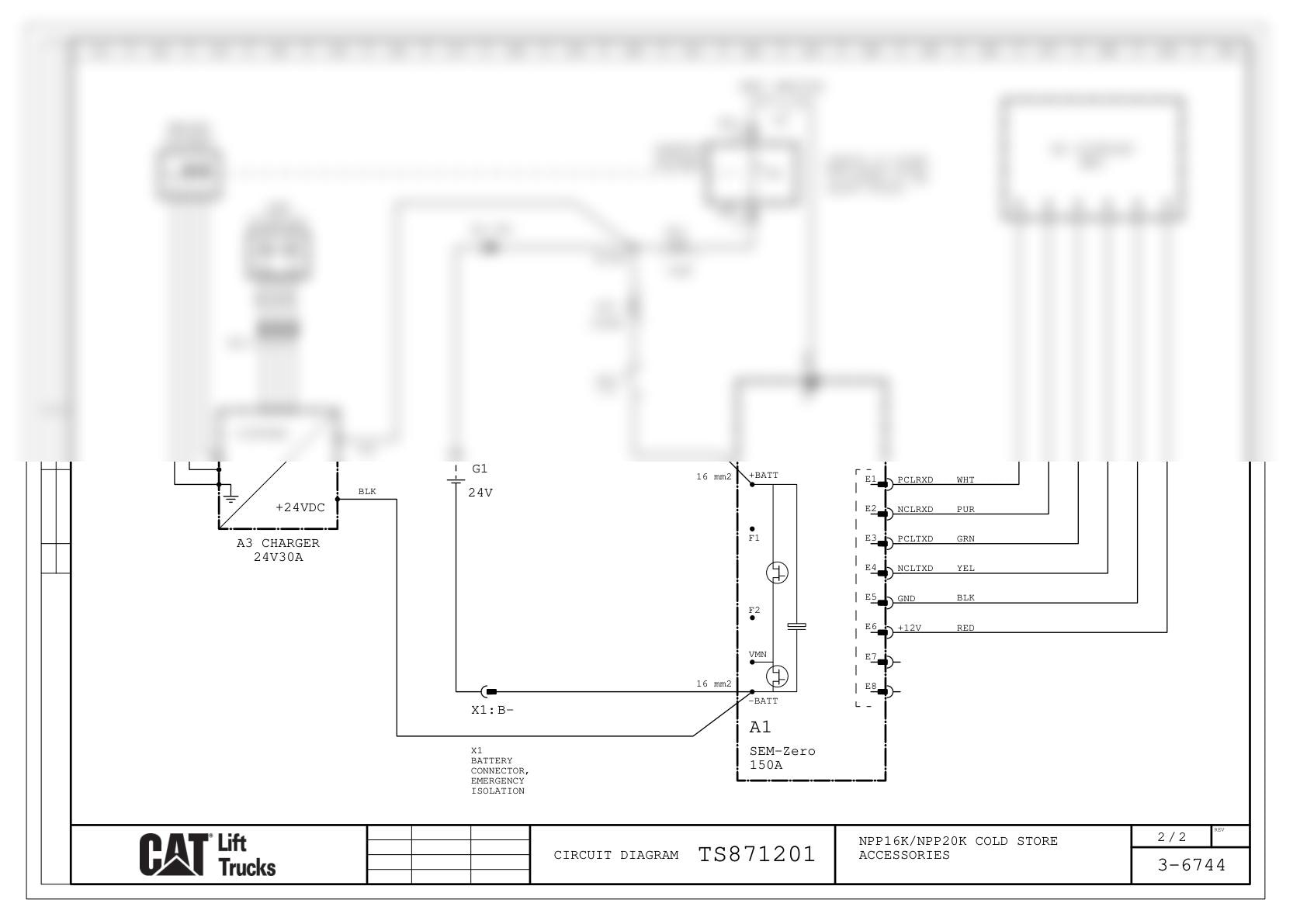 Caterpillar NPP16K, NPP20K Cold Store Electrical Diagrams TS871201 2 Caterpillar NPP16K, NPP20K Cold Store Electrical Diagrams TS871201-2