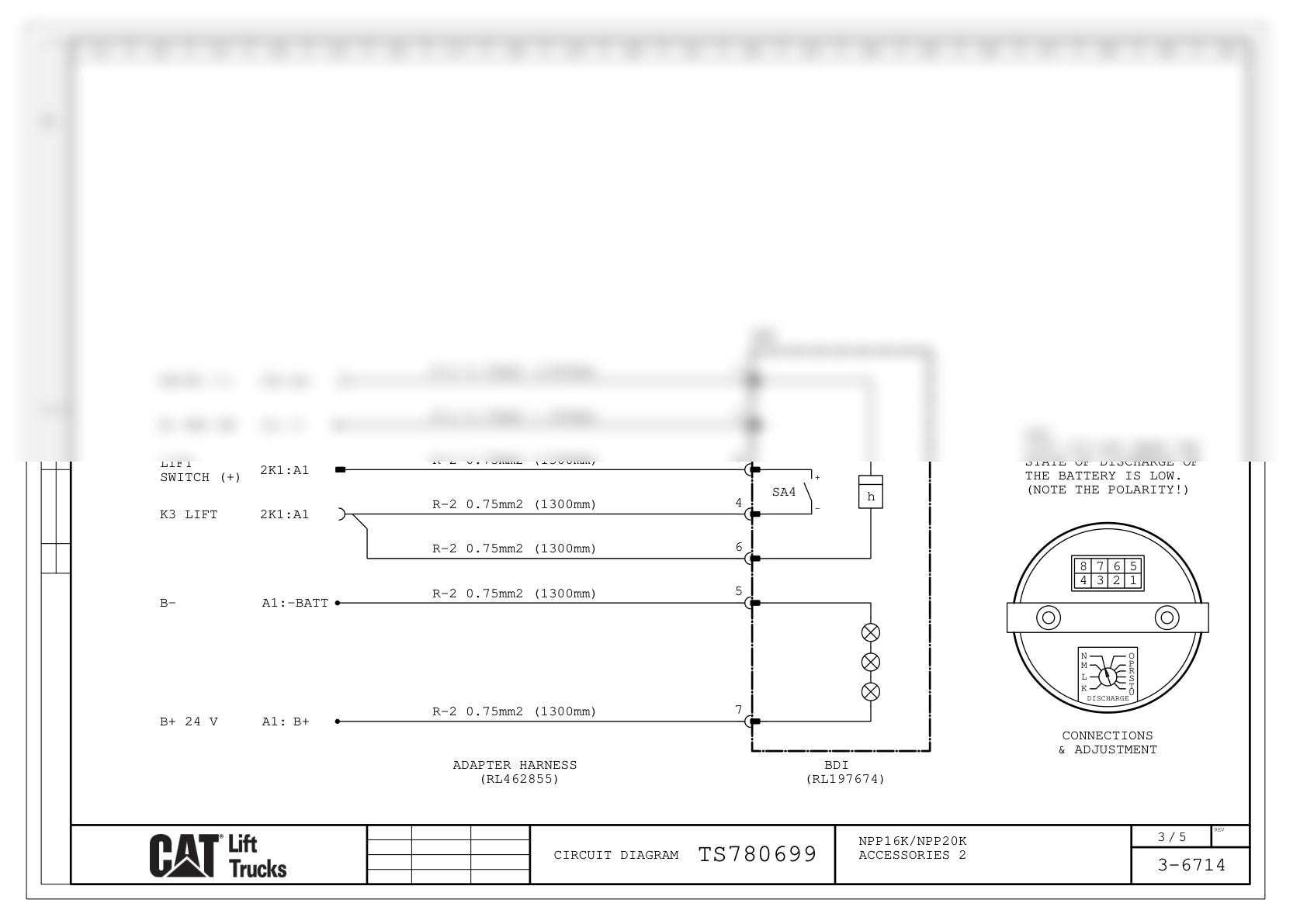Caterpillar NPP16K, NPP20K Electrical Diagrams TS780699-2