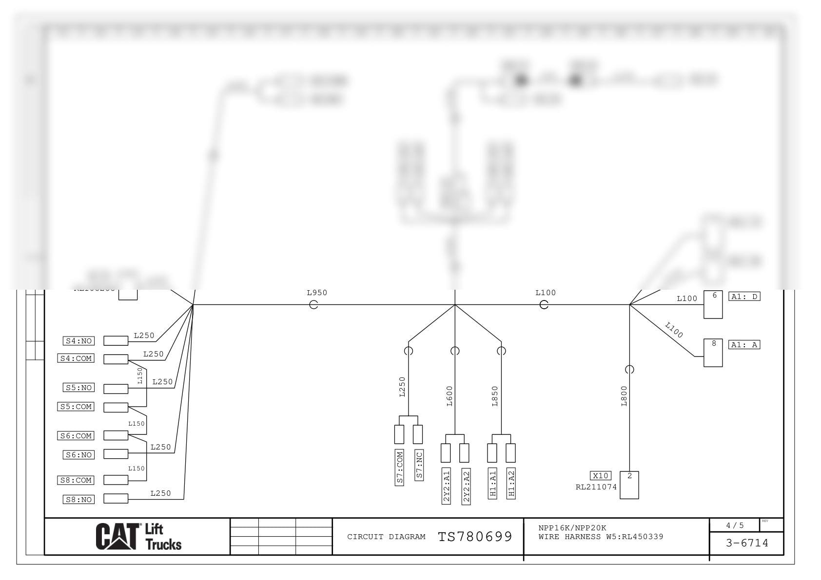 Caterpillar NPP16K, NPP20K Electrical Diagrams TS780699-3