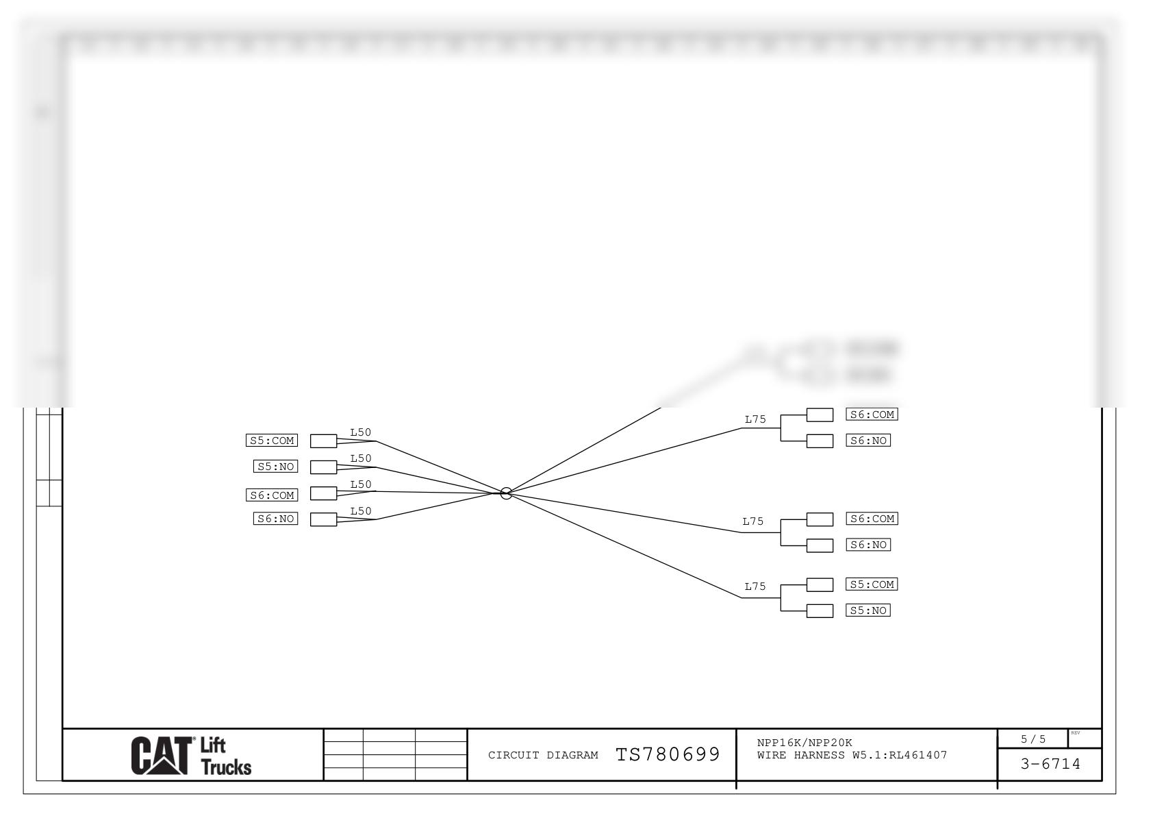 Caterpillar NPP16K, NPP20K Electrical Diagrams TS780699-5