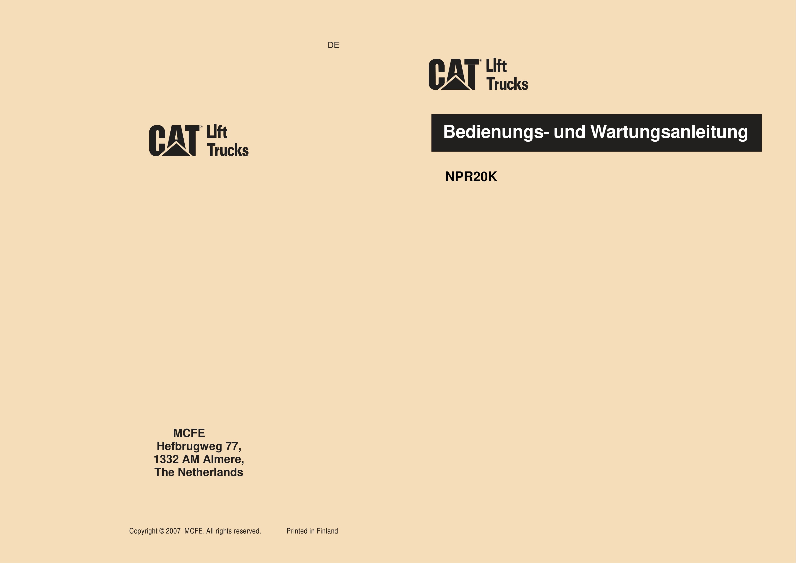 Caterpillar NPR20K Operation and Maintenance Manual WHOMM0007