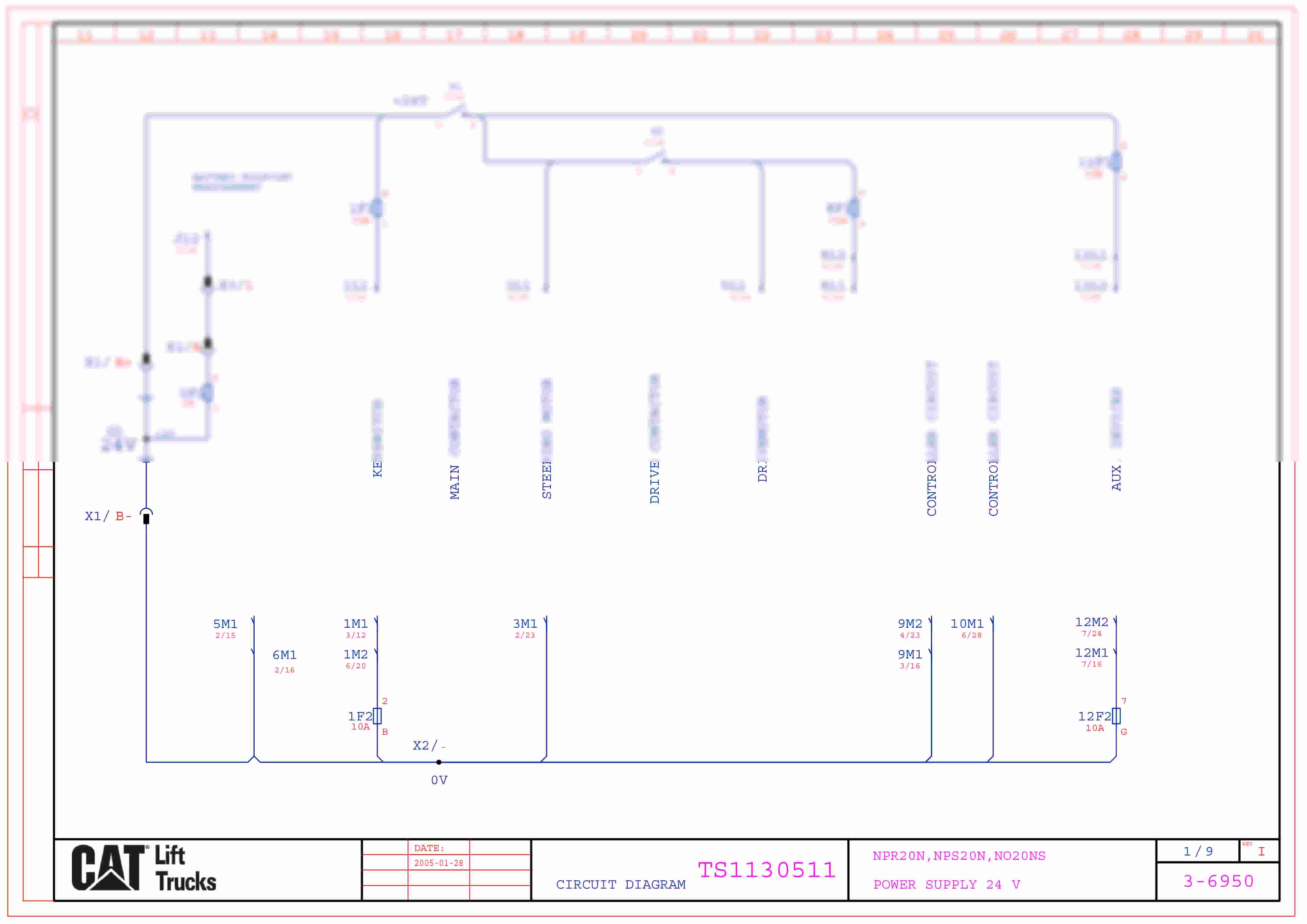 Caterpillar NPR20N, NPS20N, NO20NS Electrical Diagrams TS1130511