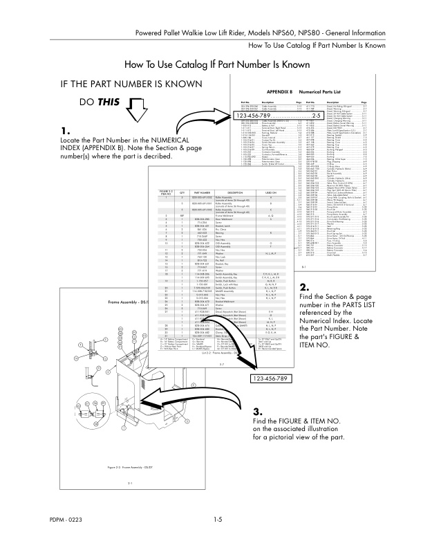 Caterpillar NPS60-80 Powered Pallet Walkie Low Lift Rider Parts Manual SEBN6769-2