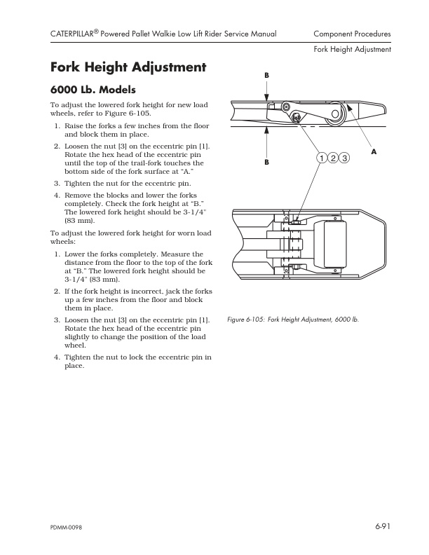 Caterpillar NPS60, NPS80 Powered Pallet Walkie Low Lift Rider Service Manual SENB6767-5