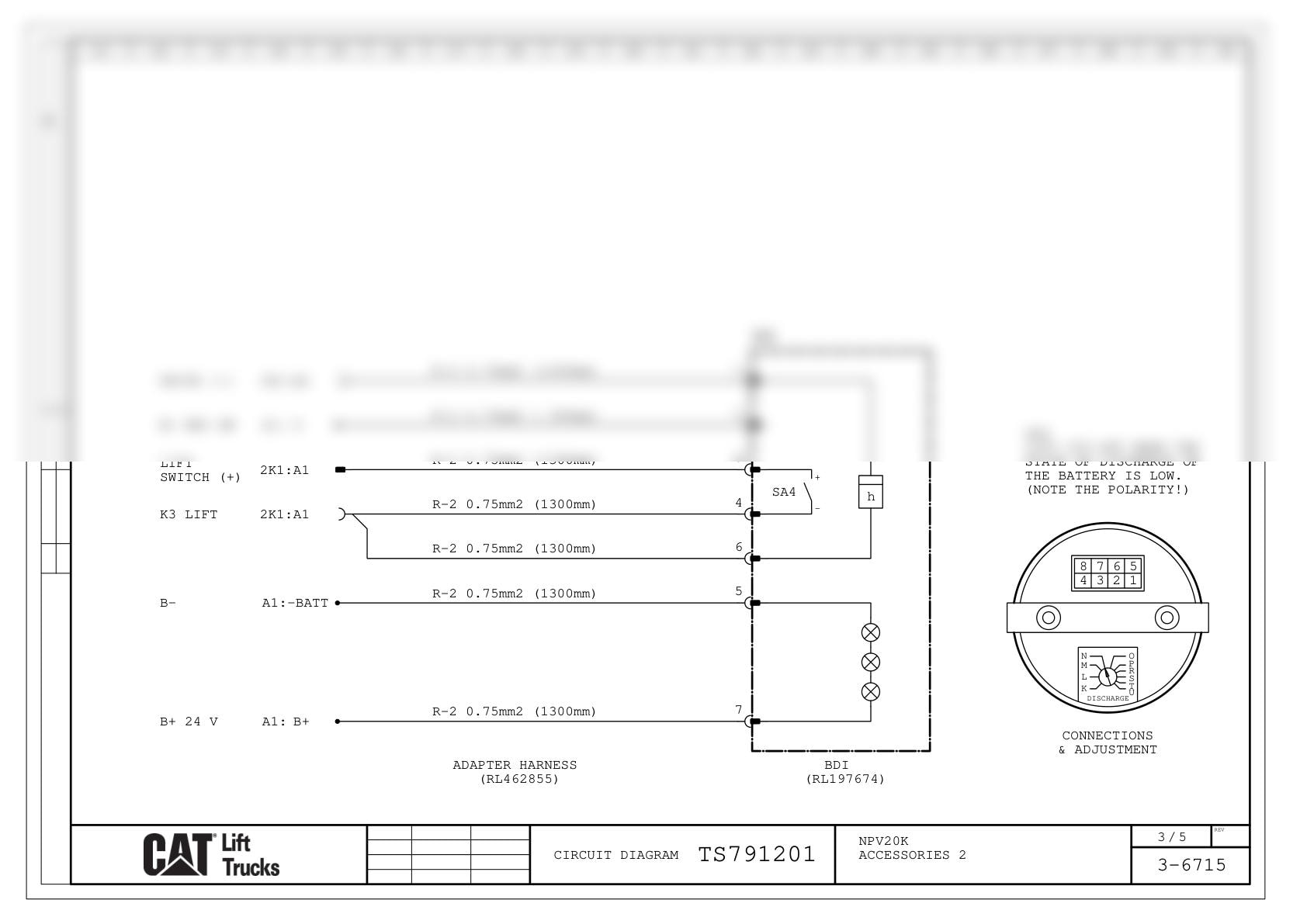 Caterpillar NPV20K Electrical Diagrams TS791201-2
