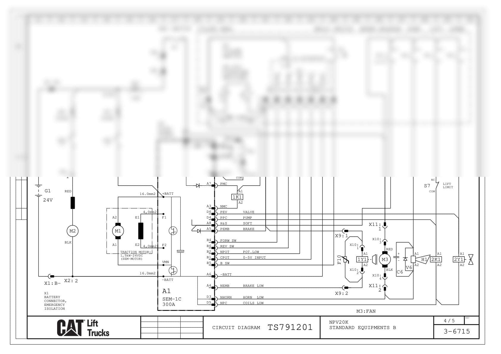 Caterpillar NPV20K Electrical Diagrams TS791201-3