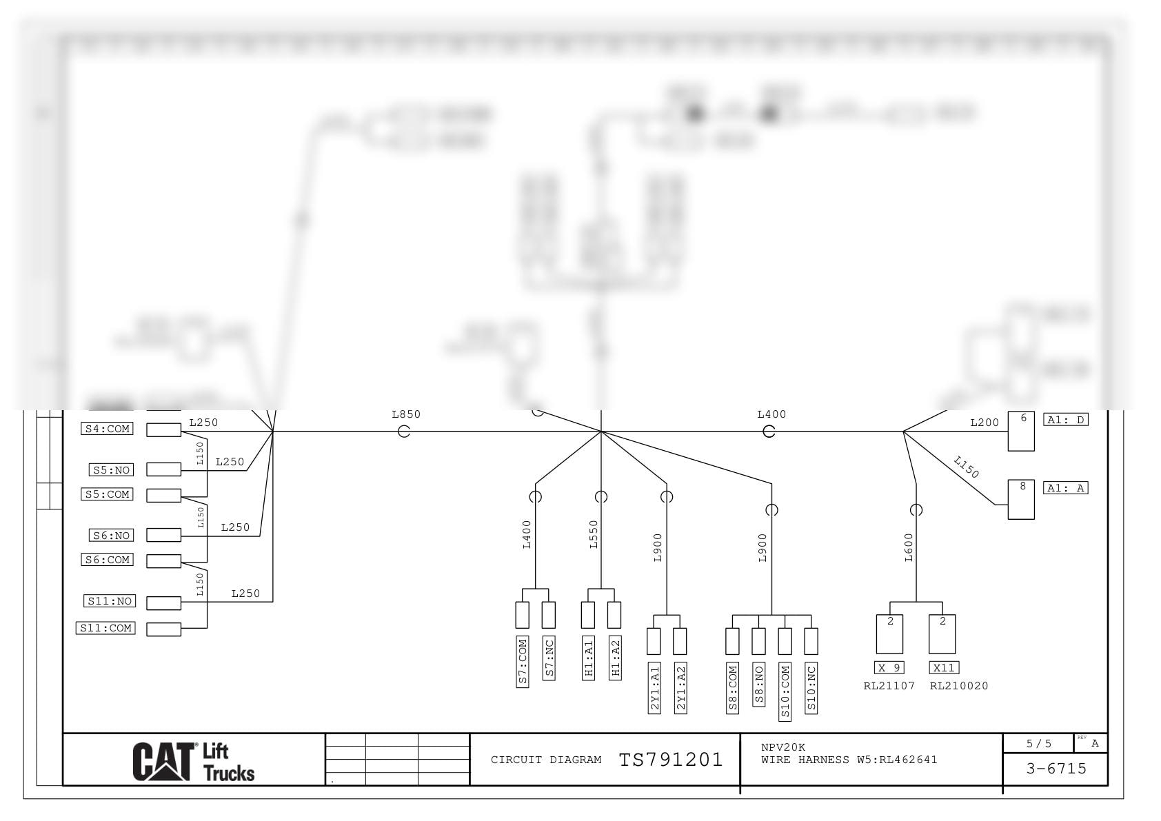 Caterpillar NPV20K Electrical Diagrams TS791201-5