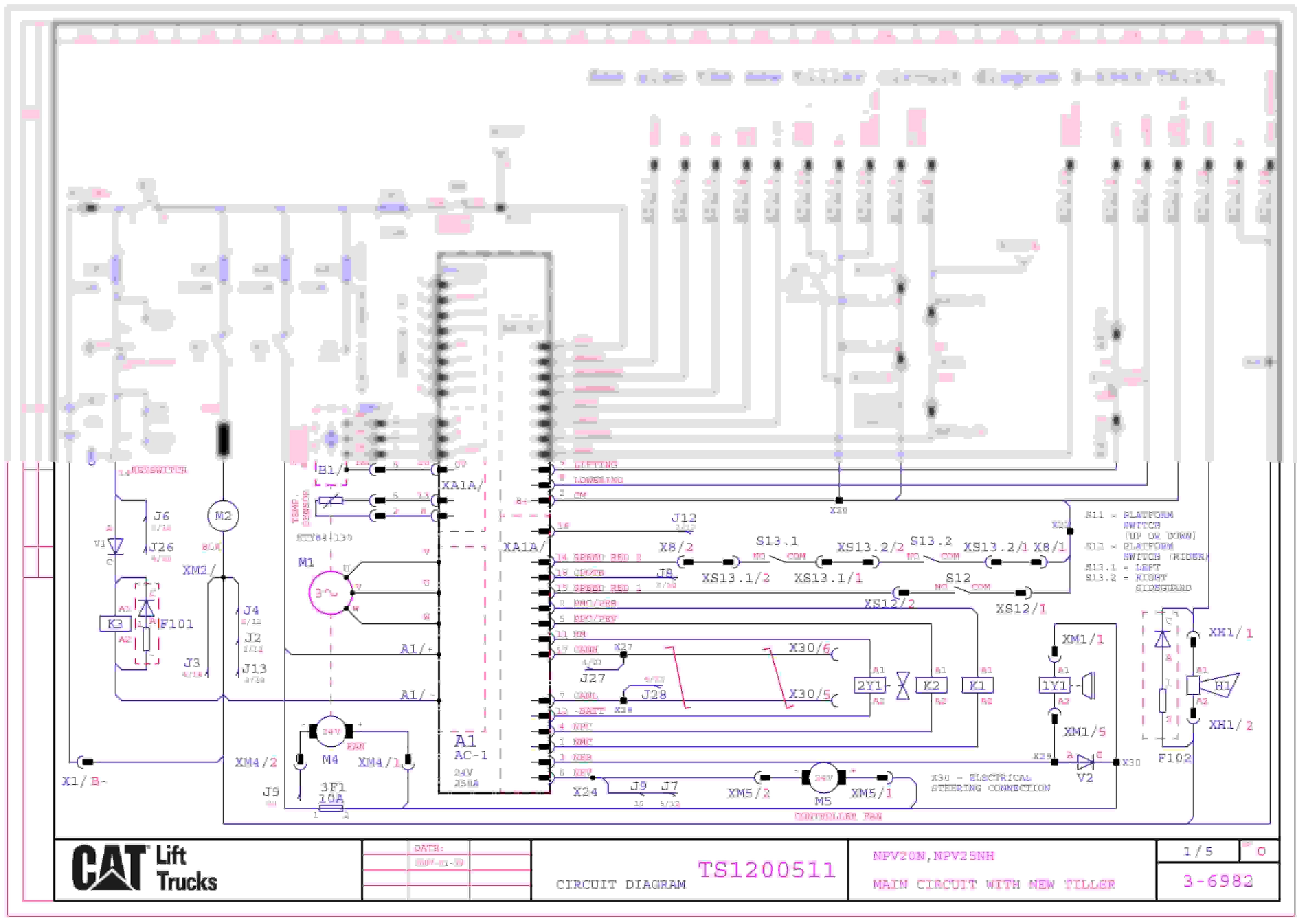 Caterpillar NPV20N, NPV25NH Electrical Diagrams TS1200511