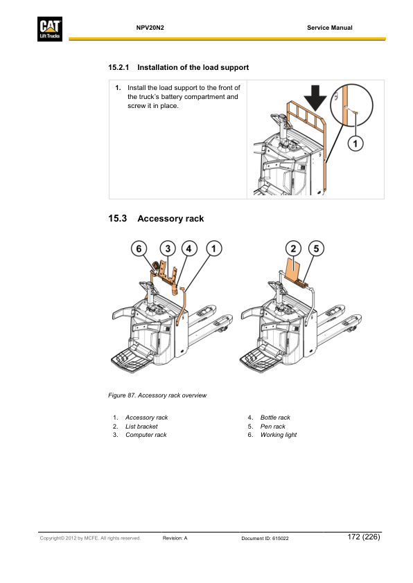 Caterpillar NPV20N2 Service Manual 615022 FR 4 Caterpillar NPV20N2 Service Manual 615022 FR - Image 4