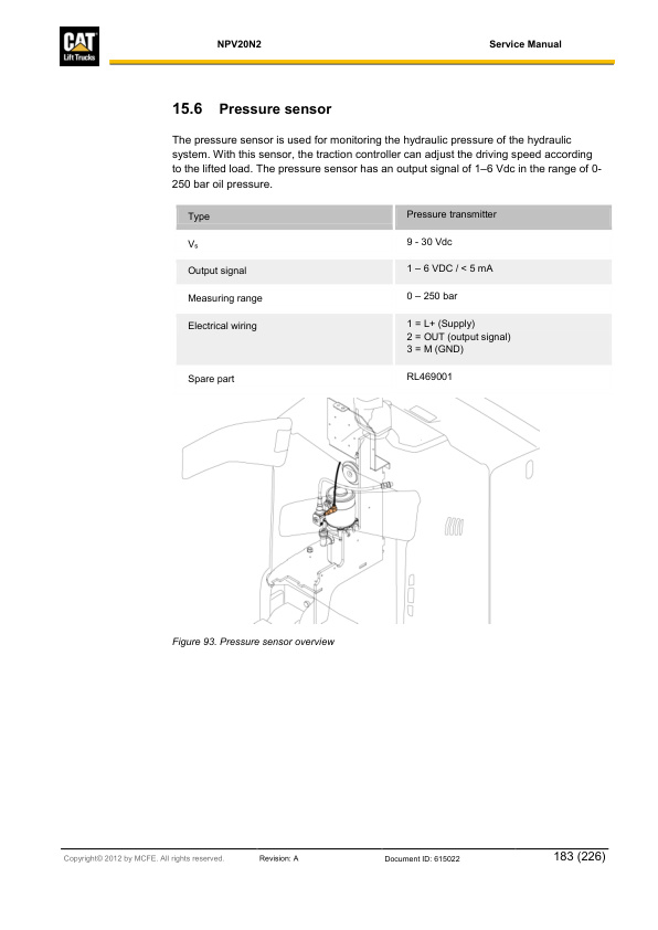 Caterpillar NPV20N2 Service Manual 615022 FR 5 Caterpillar NPV20N2 Service Manual 615022 FR - Image 5