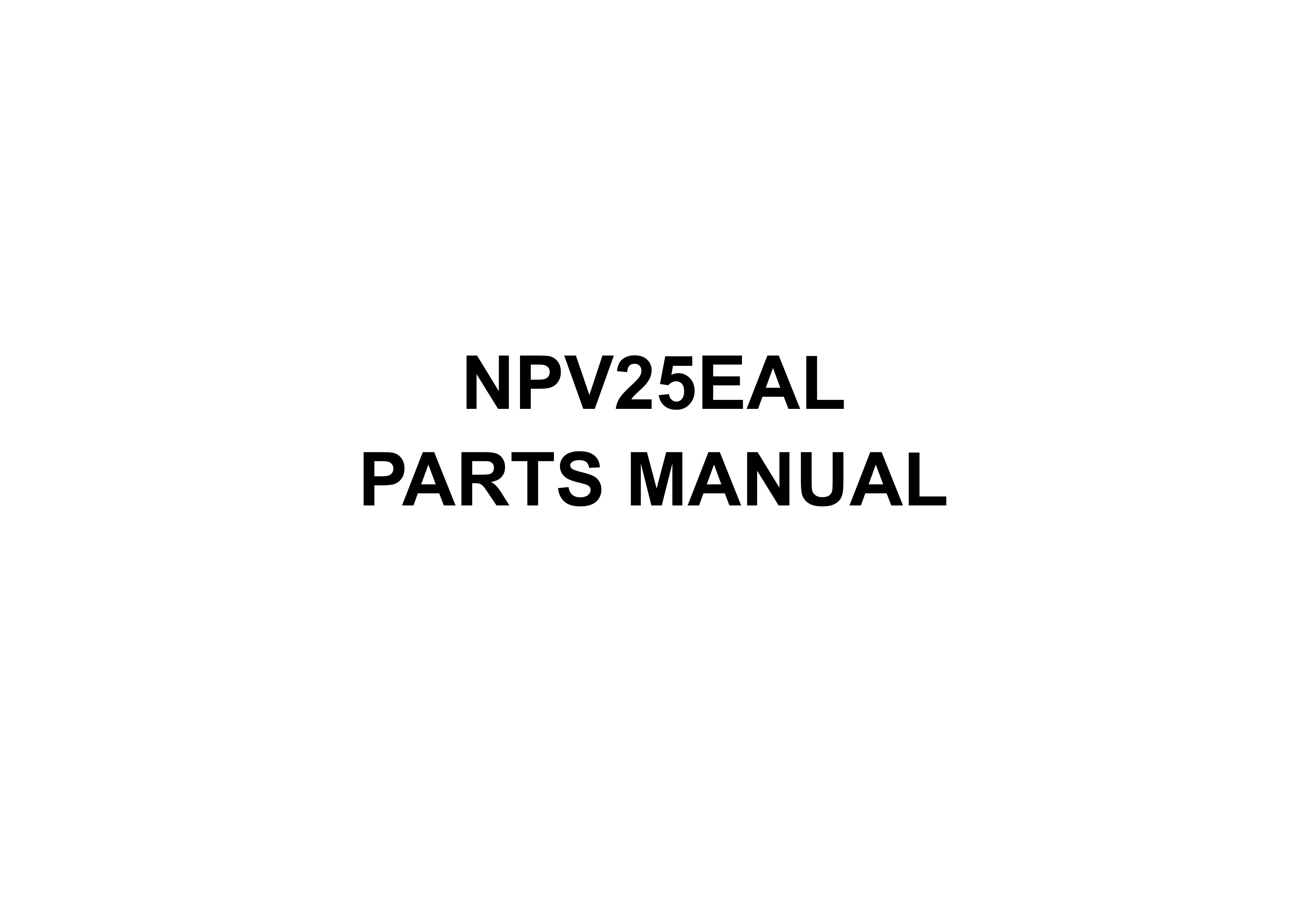 Caterpillar NPV25EAL Parts Manual