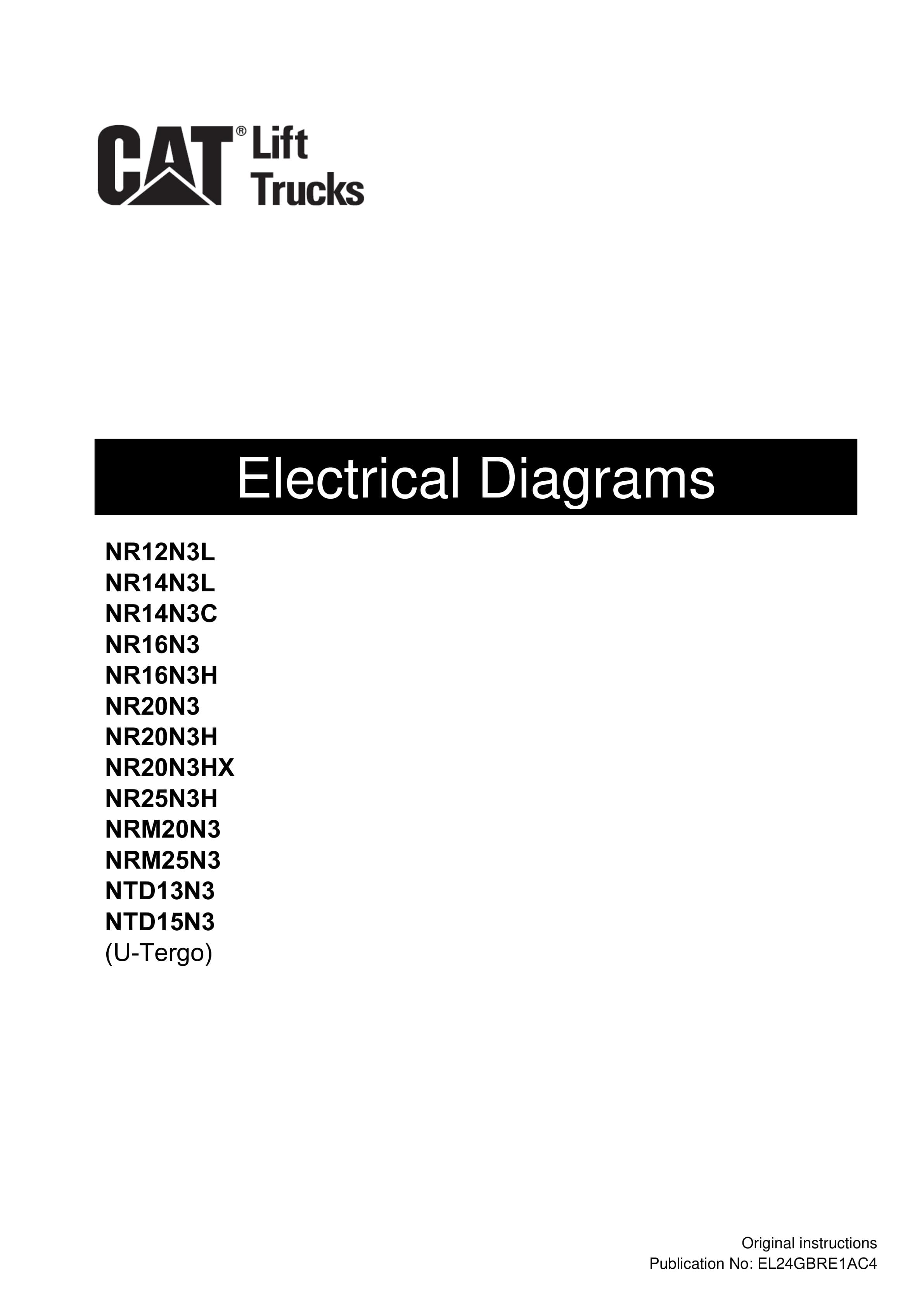 Caterpillar NR12N3L to NTD15N3 Electrical Diagrams EL24GBRE1AC4