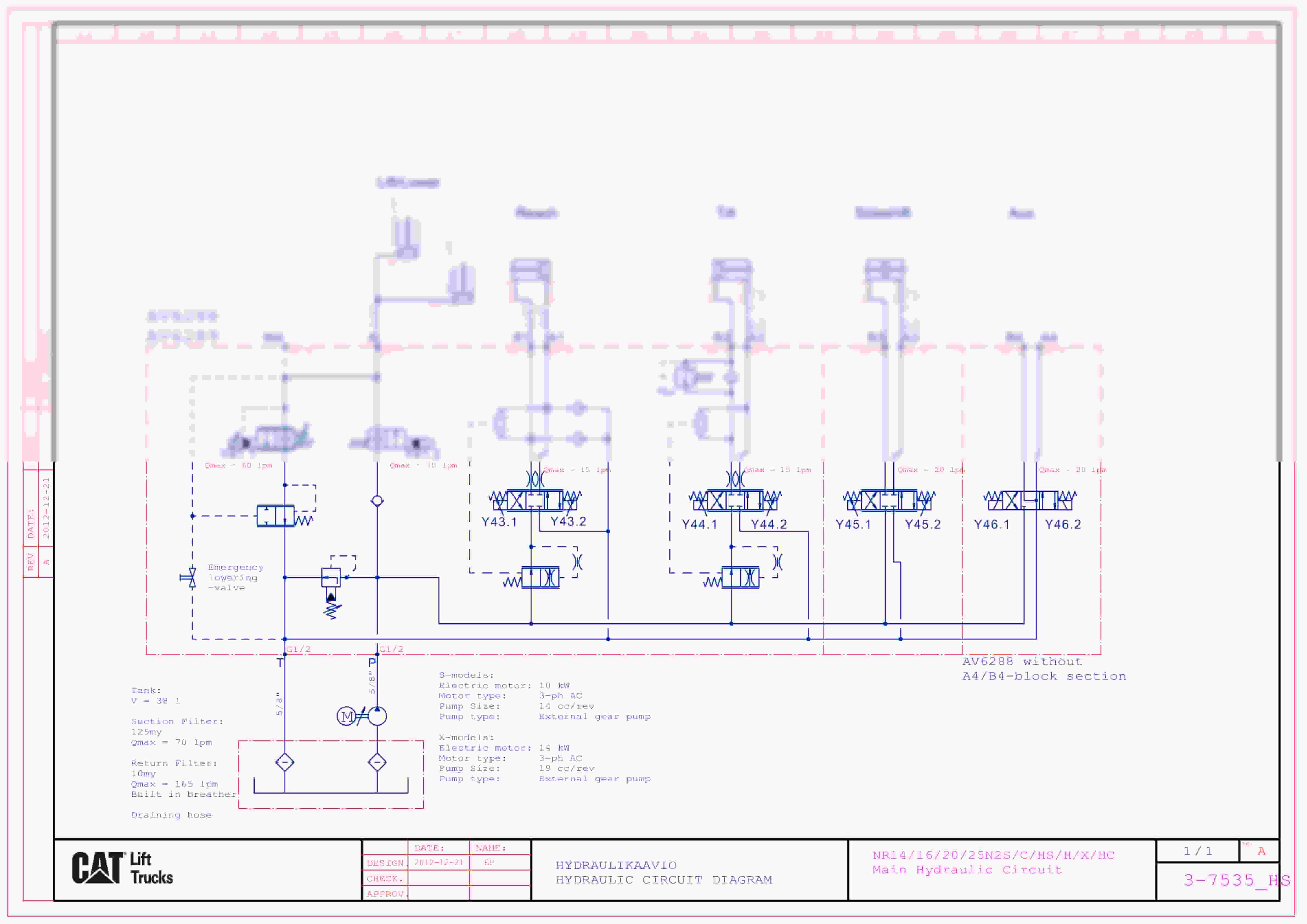 Caterpillar NR14-25N2(S)(C)(HS)(H)(X)(HC) Electrical Diagrams TS1380000-A