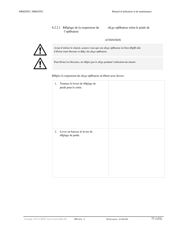 Caterpillar NRM20N2, NRM25N2 Operation and Maintenance Manual 631968 FR-A 2 Caterpillar NRM20N2, NRM25N2 Operation and Maintenance Manual 631968 FR-A - Image 2