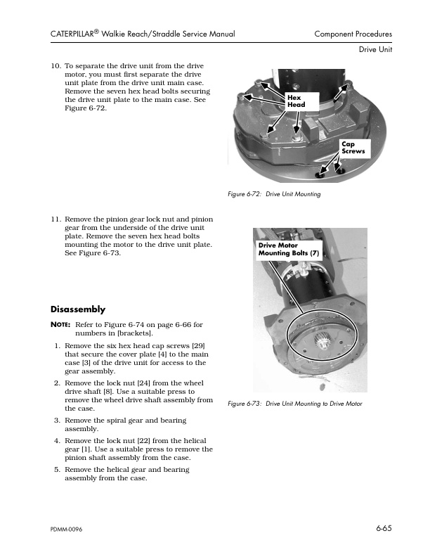 Caterpillar NRP30, NSP30, NSP40 Powered Pallet Walkie Reach-Straddle Service Manual SENB2714-01-3