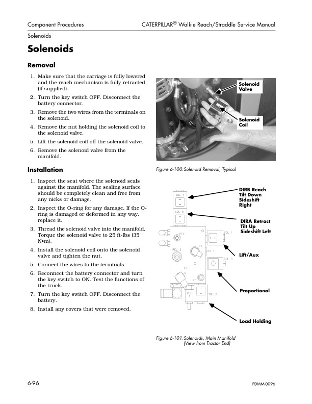 Caterpillar NRP30, NSP30, NSP40 Powered Pallet Walkie Reach-Straddle Service Manual SENB2714-01-4