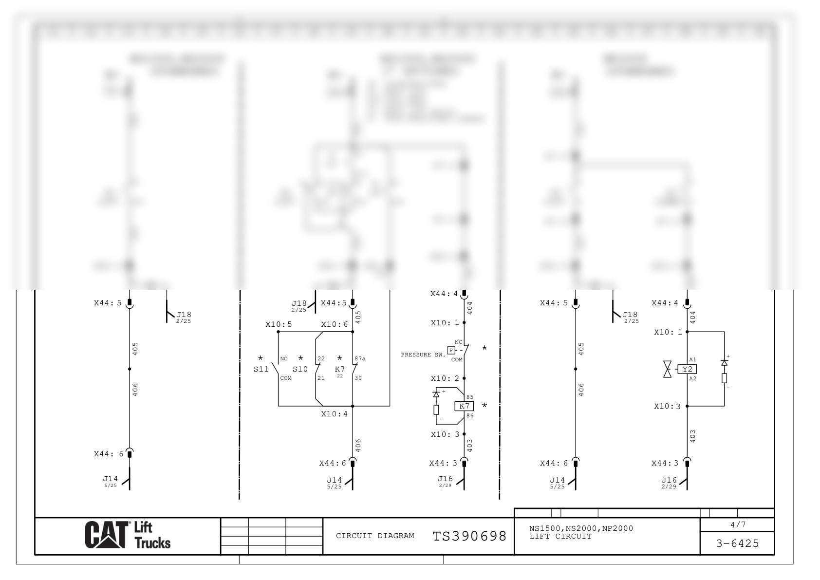 Caterpillar NS1500, NS2000, NP2000 Power Supplies Electrical Diagrams TS390698-2
