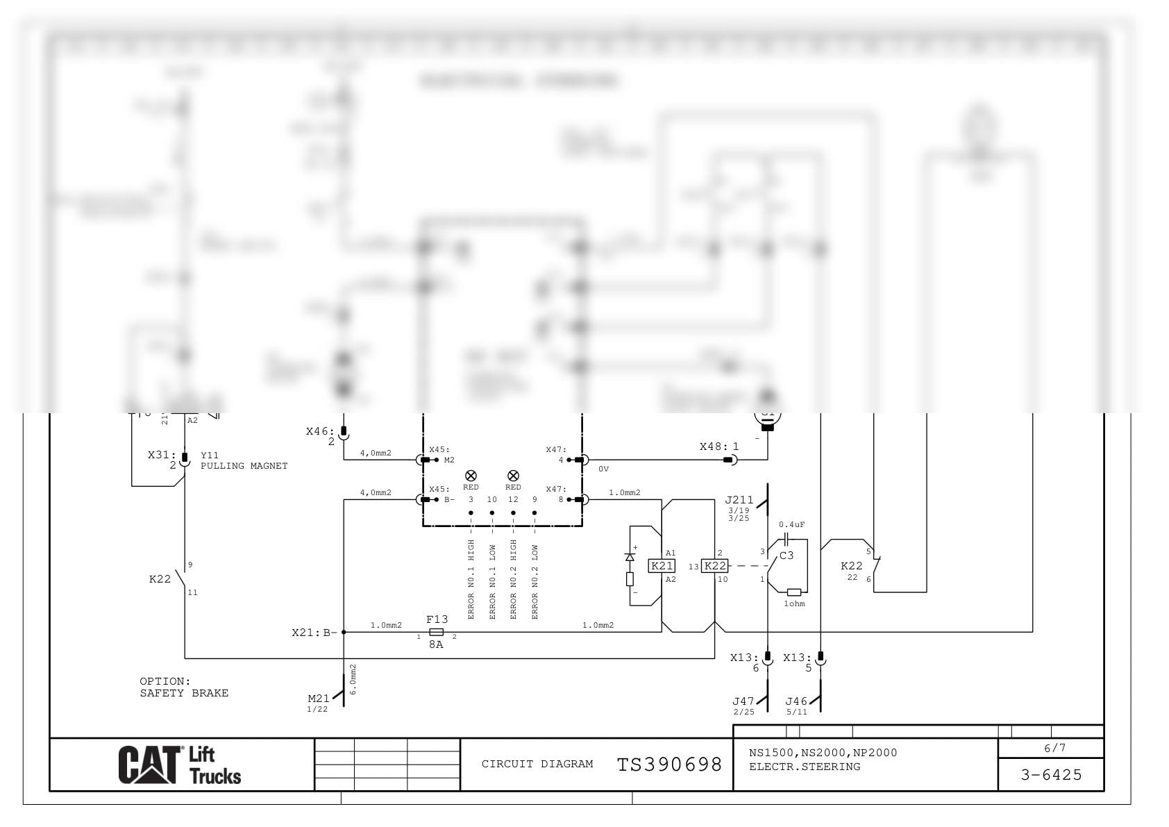 Caterpillar NS1500, NS2000, NP2000 Power Supplies Electrical Diagrams TS390698-4