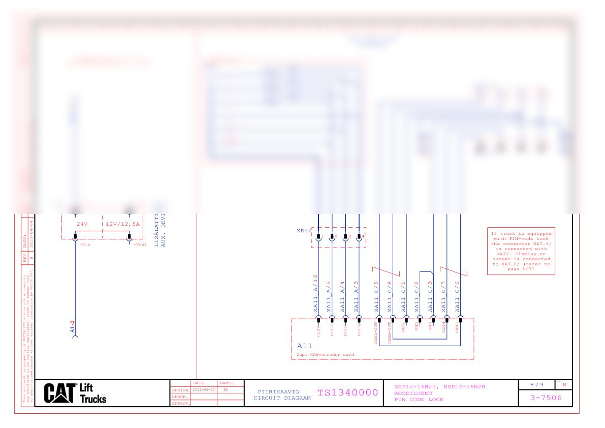 Caterpillar NSP12-16N2I, NSP12-16N2R Electrical Diagrams TS1340000-5