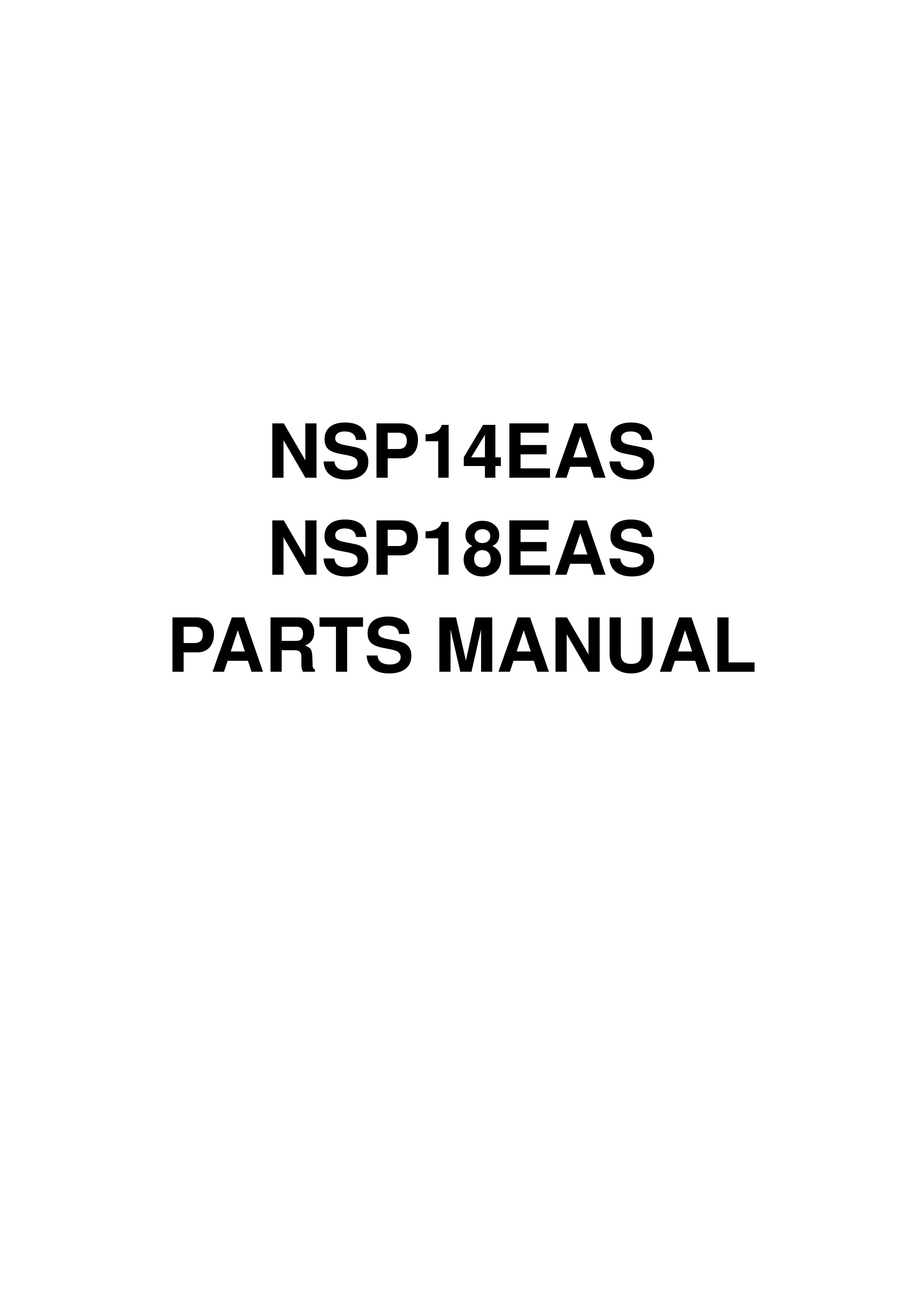 Caterpillar NSP14EAS, NSP18EAS Parts Manual 1 Caterpillar NSP14EAS, NSP18EAS Parts Manual
