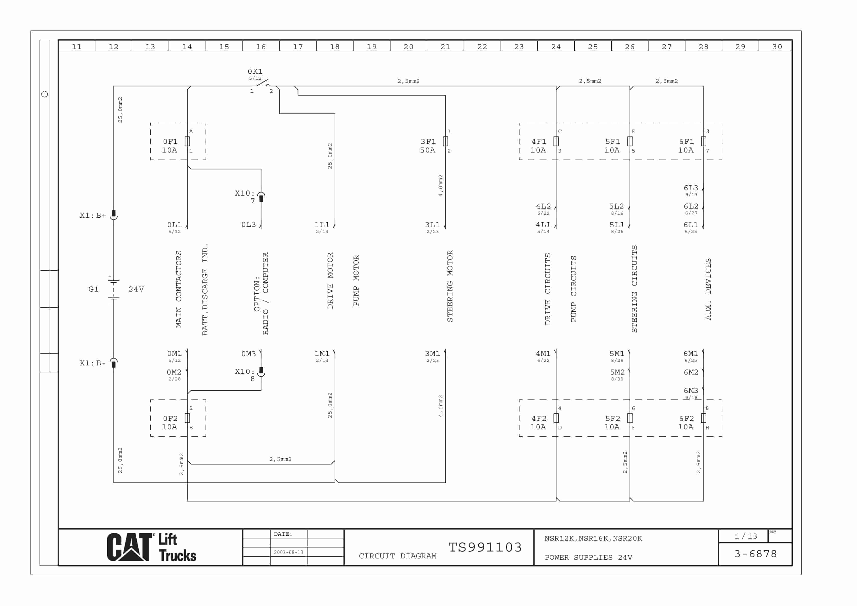 Caterpillar NSR12K, NSR16K, NSR20K Electrical Diagrams TS991103