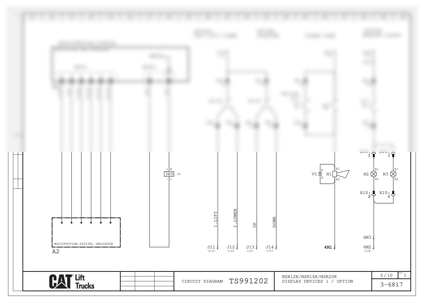 Alternative view of Caterpillar NSR12K, NSR16K, NSR20K Electrical Diagrams TS991202